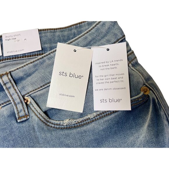 STS Blue Molly Short High Rise Denim Shorts With Raw Hem Size 18 Womens - Picture 3 of 3